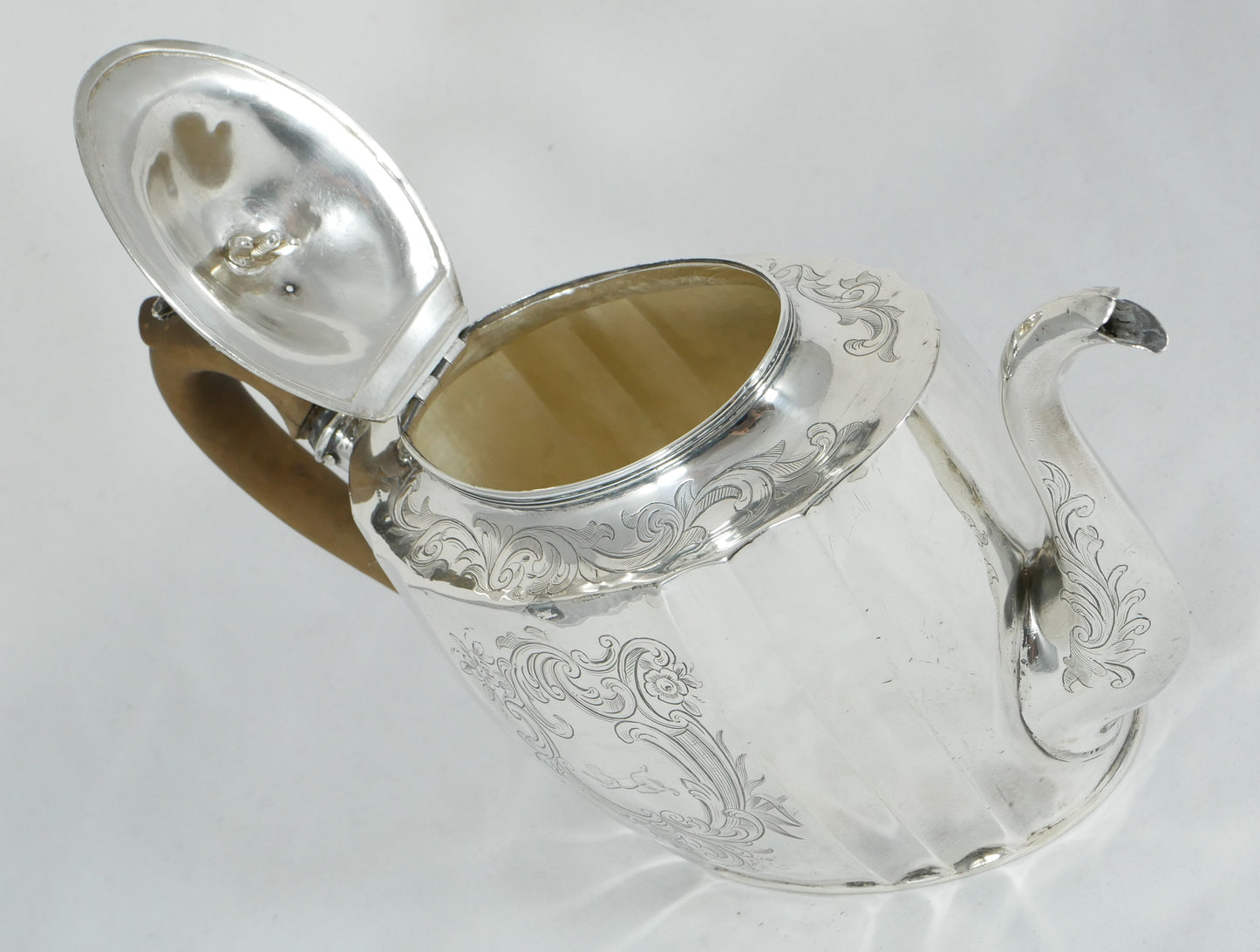 Antique Georgian 1802 Exeter Sterling Silver Teapot Tea Pot Pineapple Finial JH