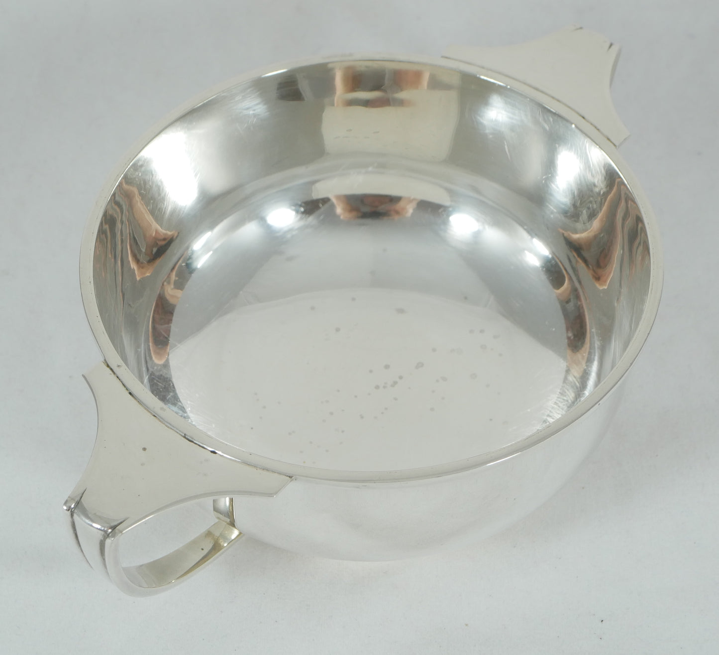 Antique Art Deco 1930 Heavy Sterling Silver Twin Handled Porringer Food Bowl JBC