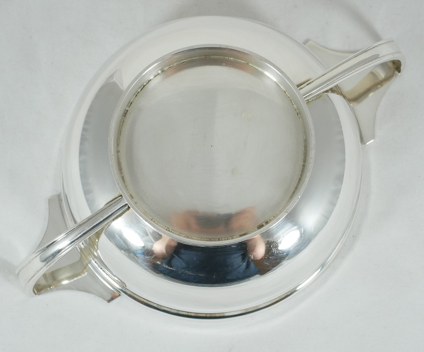 Antique Art Deco 1930 Heavy Sterling Silver Twin Handled Porringer Food Bowl JBC