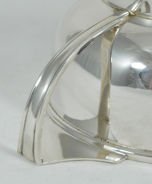 Antique Art Deco 1930 Heavy Sterling Silver Twin Handled Porringer Food Bowl JBC