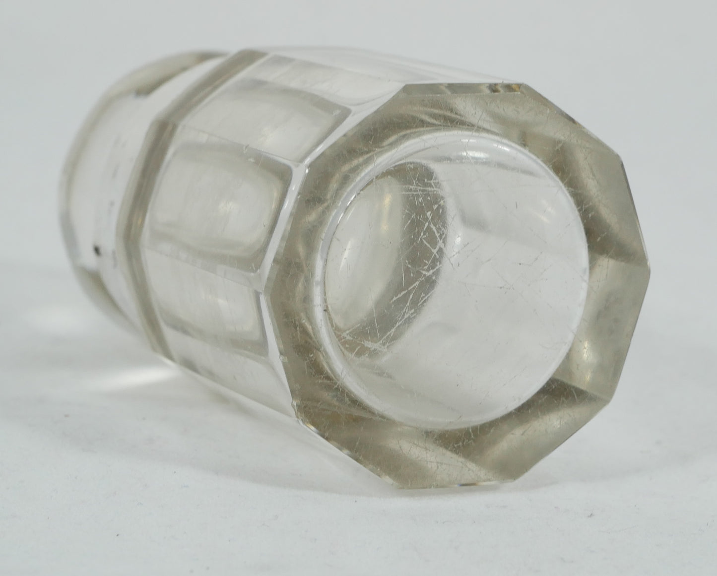 Antique Edwardian 1908 Sterling Silver Cut Glass Scent Perfume Bottle Vanity Jar