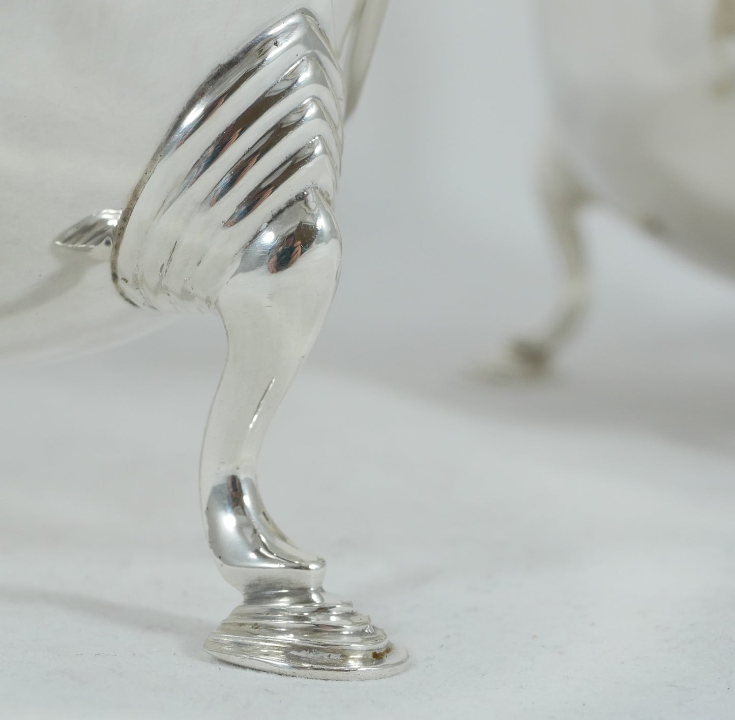 Antique Art Deco 1934 Pair of Large Heavy Sterling Silver Sauce Boats Gravy Jugs