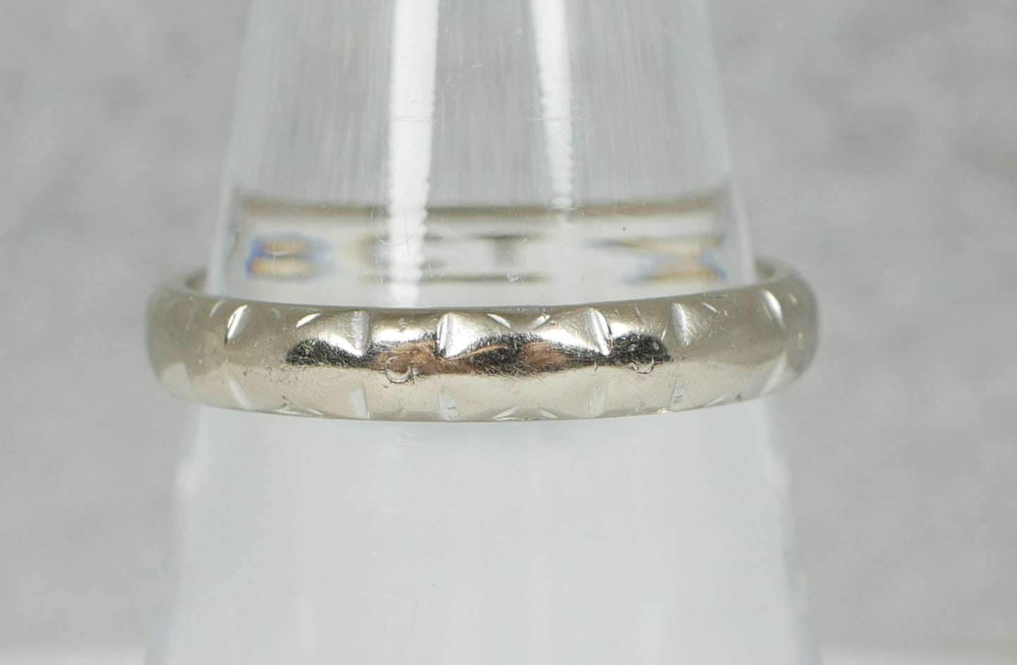 Vintage Solid 18ct White Gold Bridal 3mm D Shape Wedding Band Ring Size 7.5 O 55