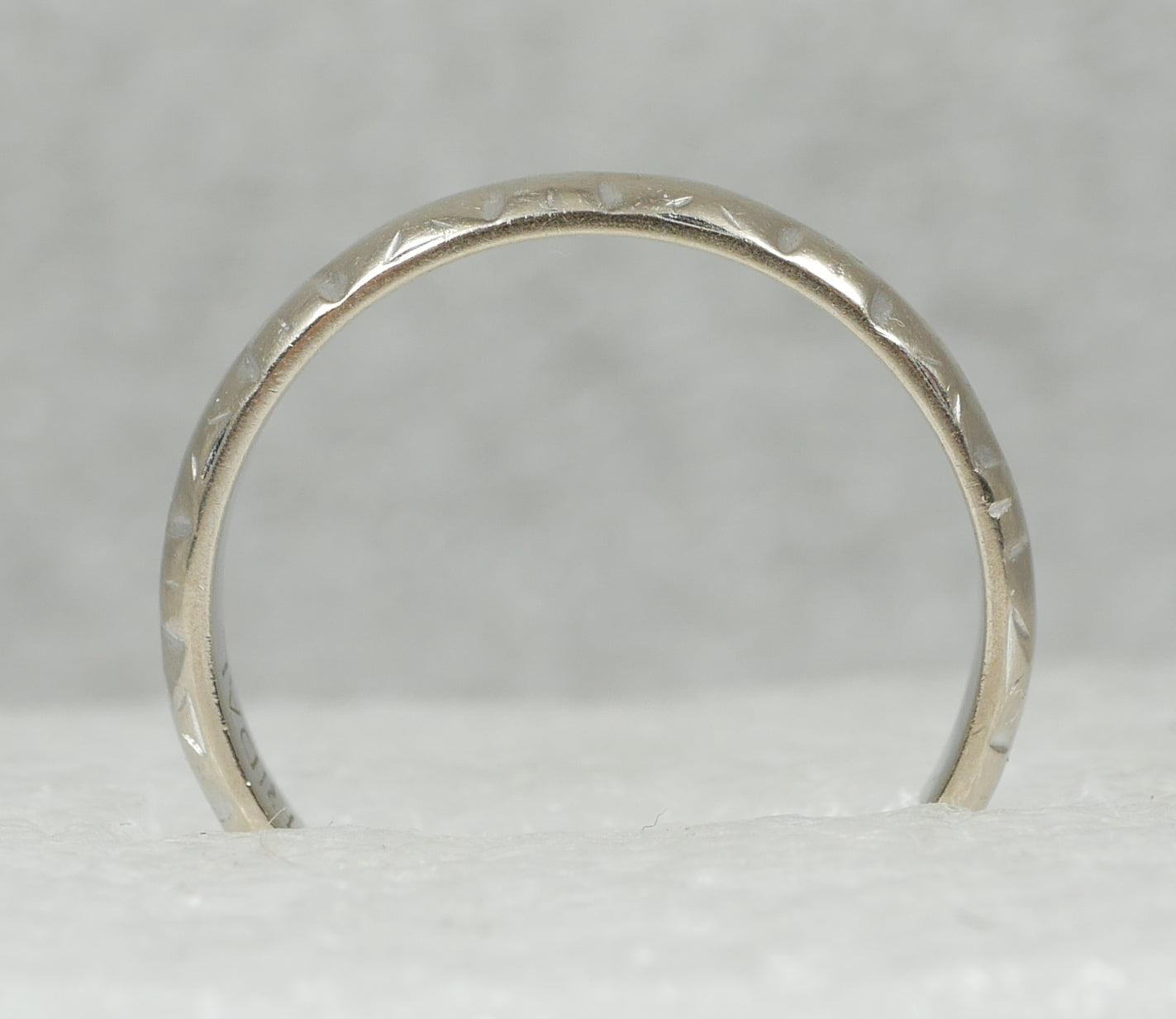Vintage Solid 18ct White Gold Bridal 3mm D Shape Wedding Band Ring Size 7.5 O 55