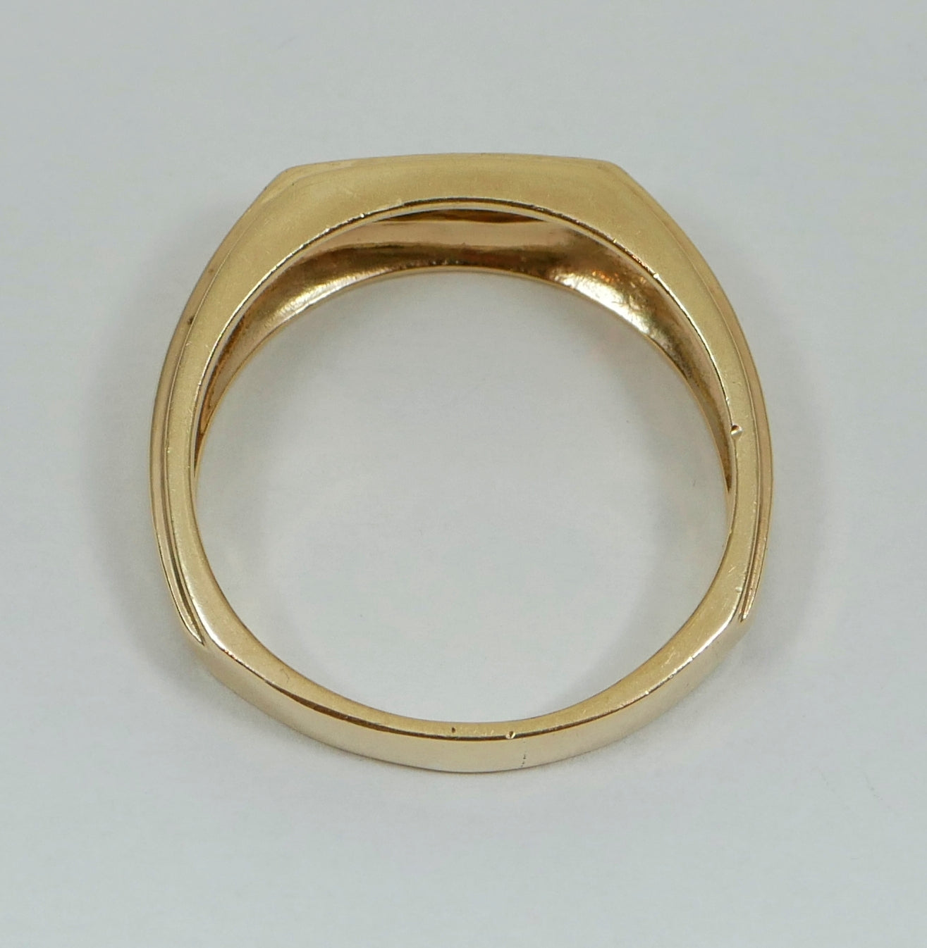 Modern Solid 9ct Yellow Gold & 0.20ct Diamond Mens Dress Band Ring Size 12 X 67