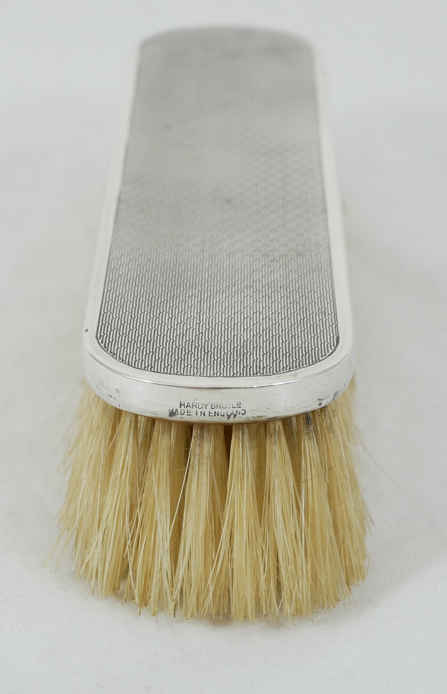 Antique Art Deco 1950 Sterling Silver Engine Turned Clothes Hair Shoe Brush HBrs
