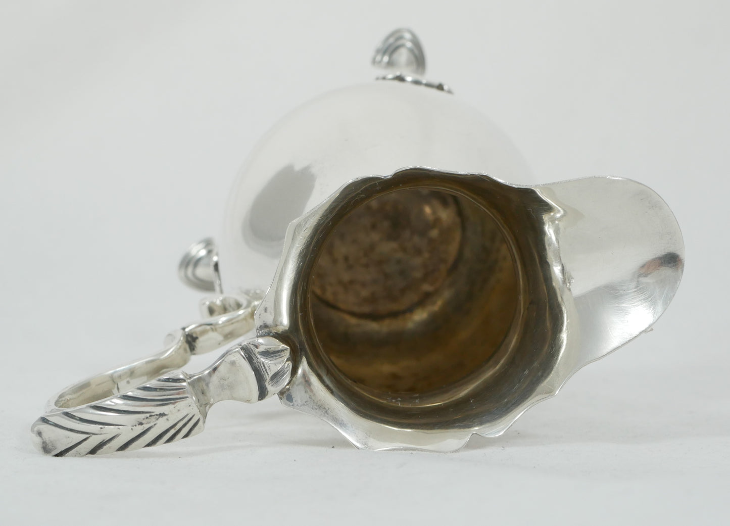 Antique Art Deco 1938 Sterling Silver Creamer Milk Jug Chester Bulbous Tea Set