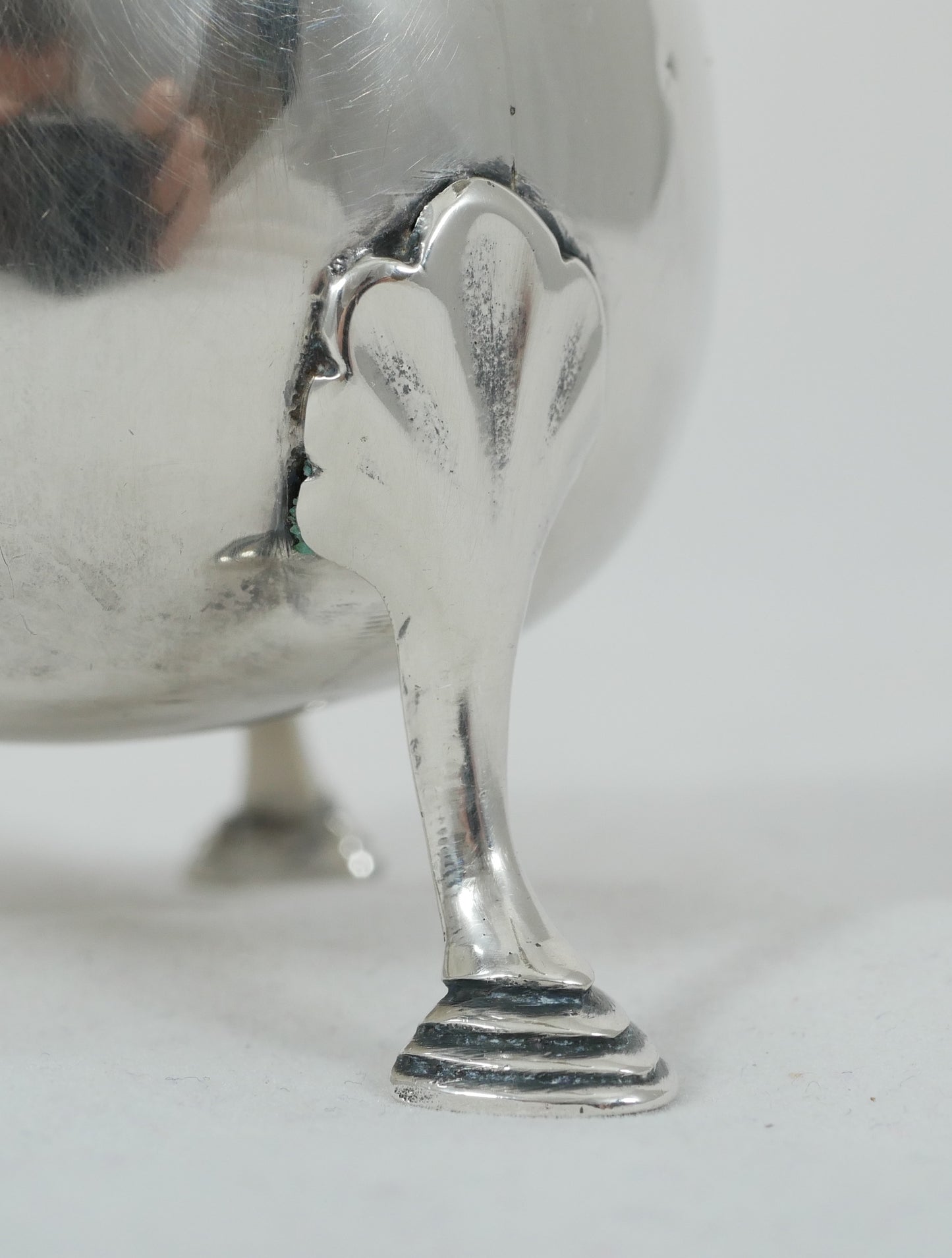 Antique Art Deco 1938 Sterling Silver Creamer Milk Jug Chester Bulbous Tea Set
