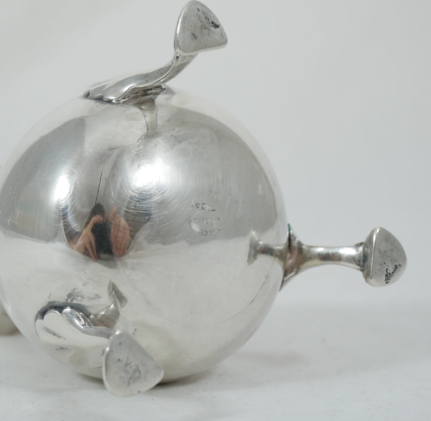 Antique Art Deco 1938 Sterling Silver Creamer Milk Jug Chester Bulbous Tea Set