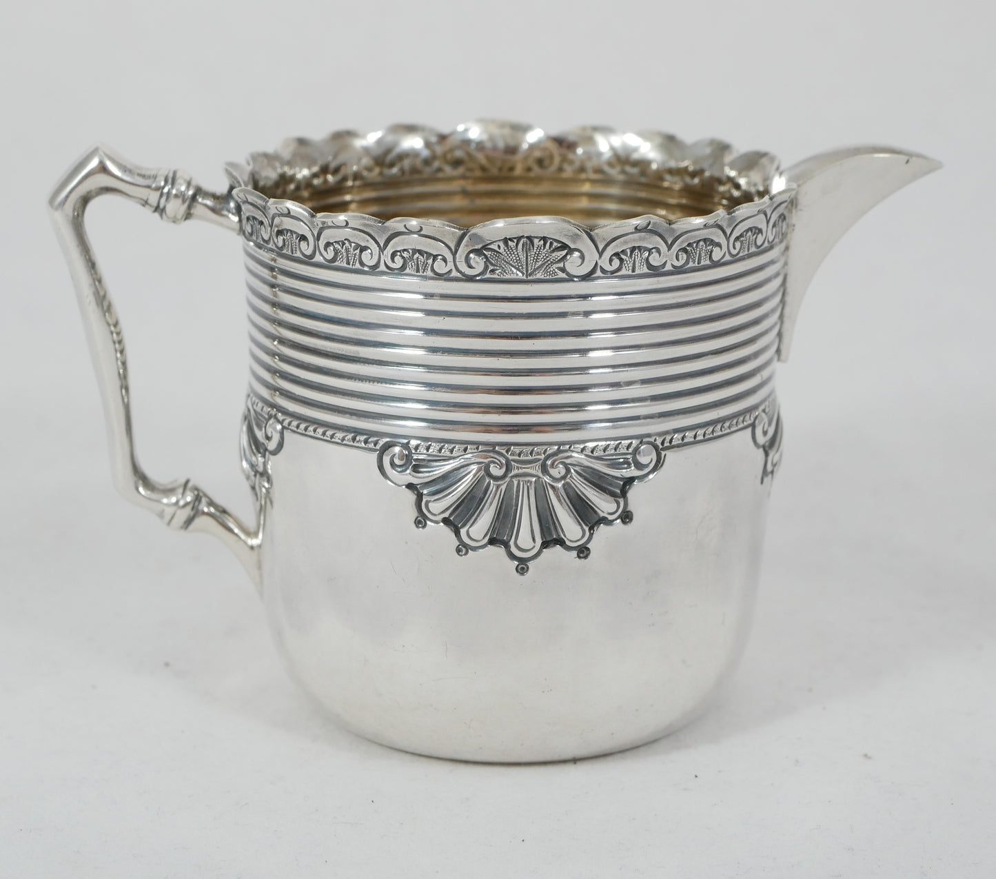 Antique Victorian 1894 Sterling Silver Creamer Milk Jug Sheffield Tea Set JR 925
