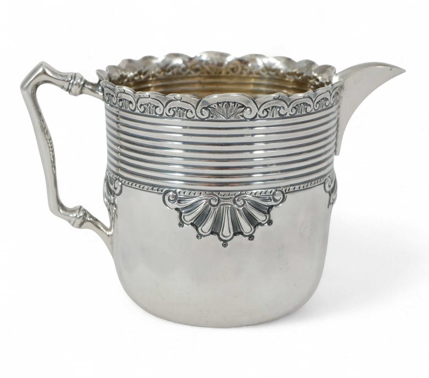 Antique Victorian 1894 Sterling Silver Creamer Milk Jug Sheffield Tea Set JR 925