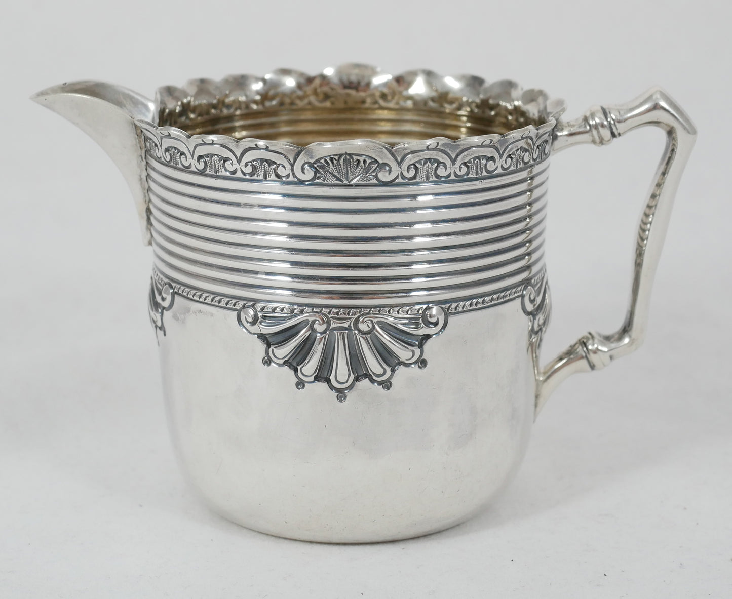 Antique Victorian 1894 Sterling Silver Creamer Milk Jug Sheffield Tea Set JR 925