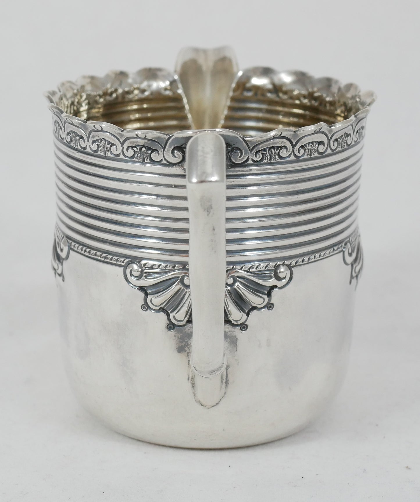 Antique Victorian 1894 Sterling Silver Creamer Milk Jug Sheffield Tea Set JR 925