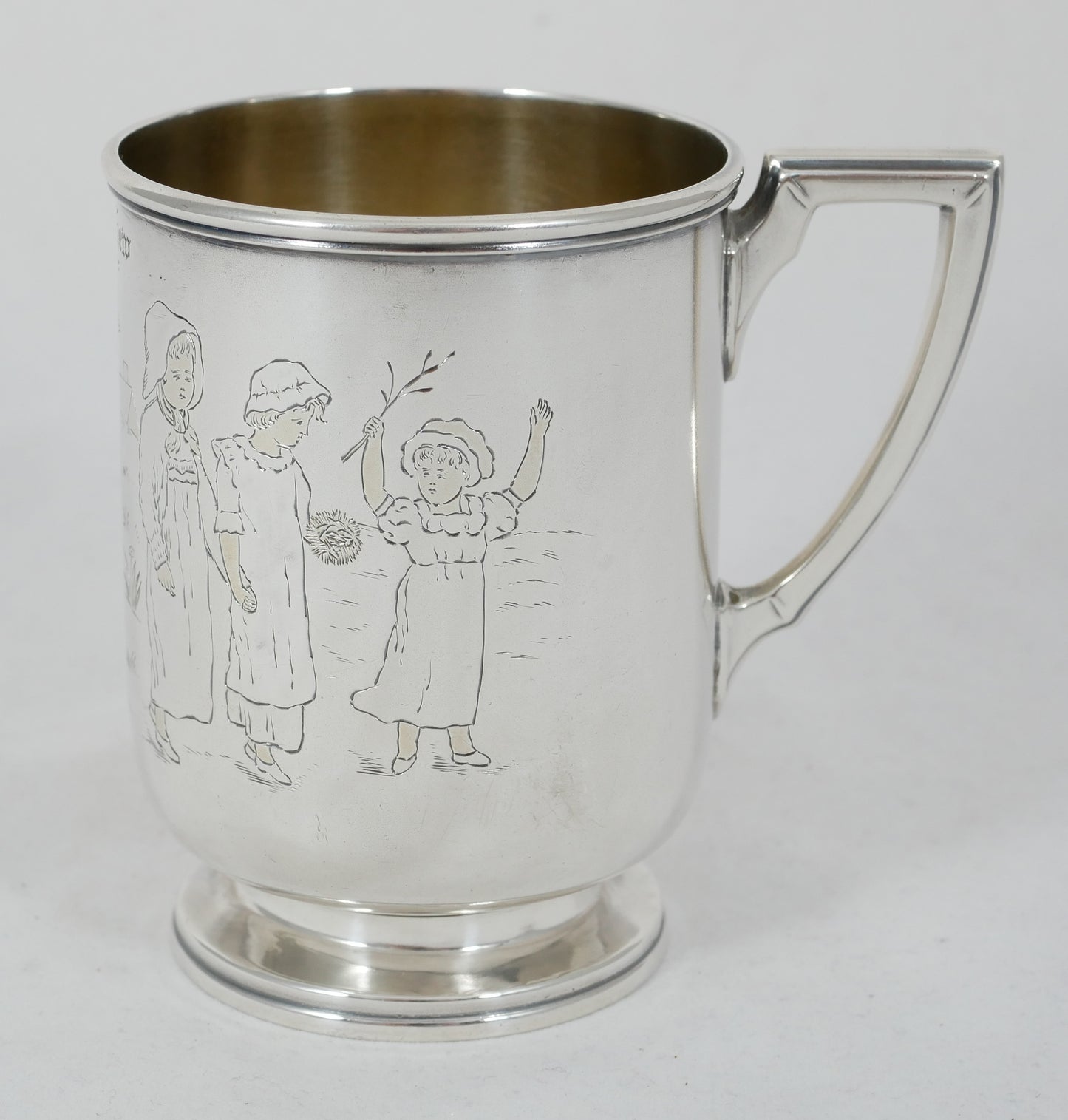Antique Victorian 1881 Sterling Silver Christening Mug Tankard Bright Cut 250ml