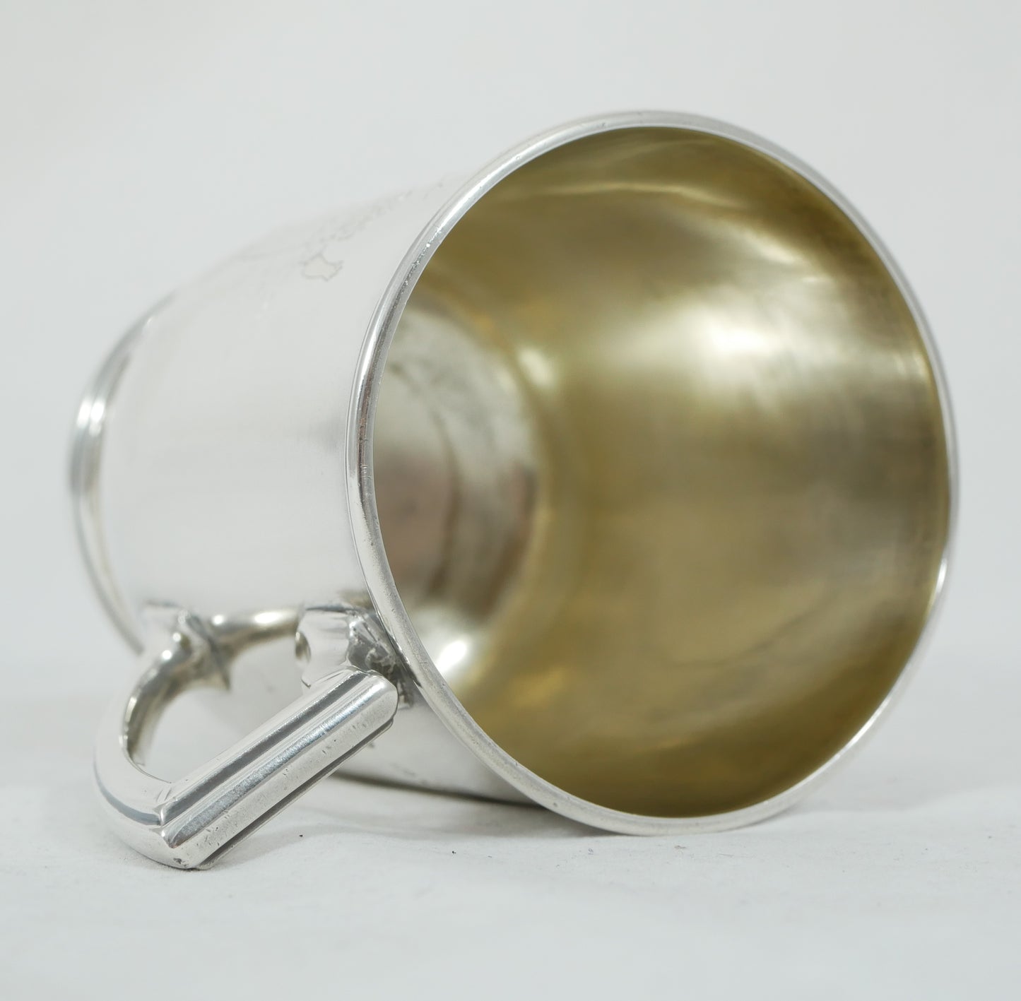 Antique Victorian 1881 Sterling Silver Christening Mug Tankard Bright Cut 250ml