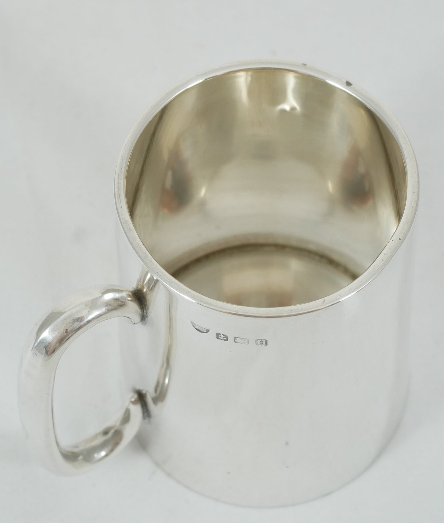 Antique Art Deco 1932 Sterling Silver Half Pint Mug Tankard Unengraved 270ml 925