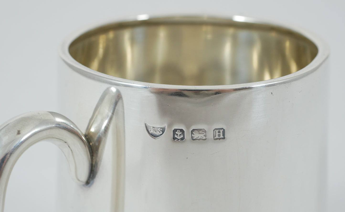 Antique Art Deco 1932 Sterling Silver Half Pint Mug Tankard Unengraved 270ml 925