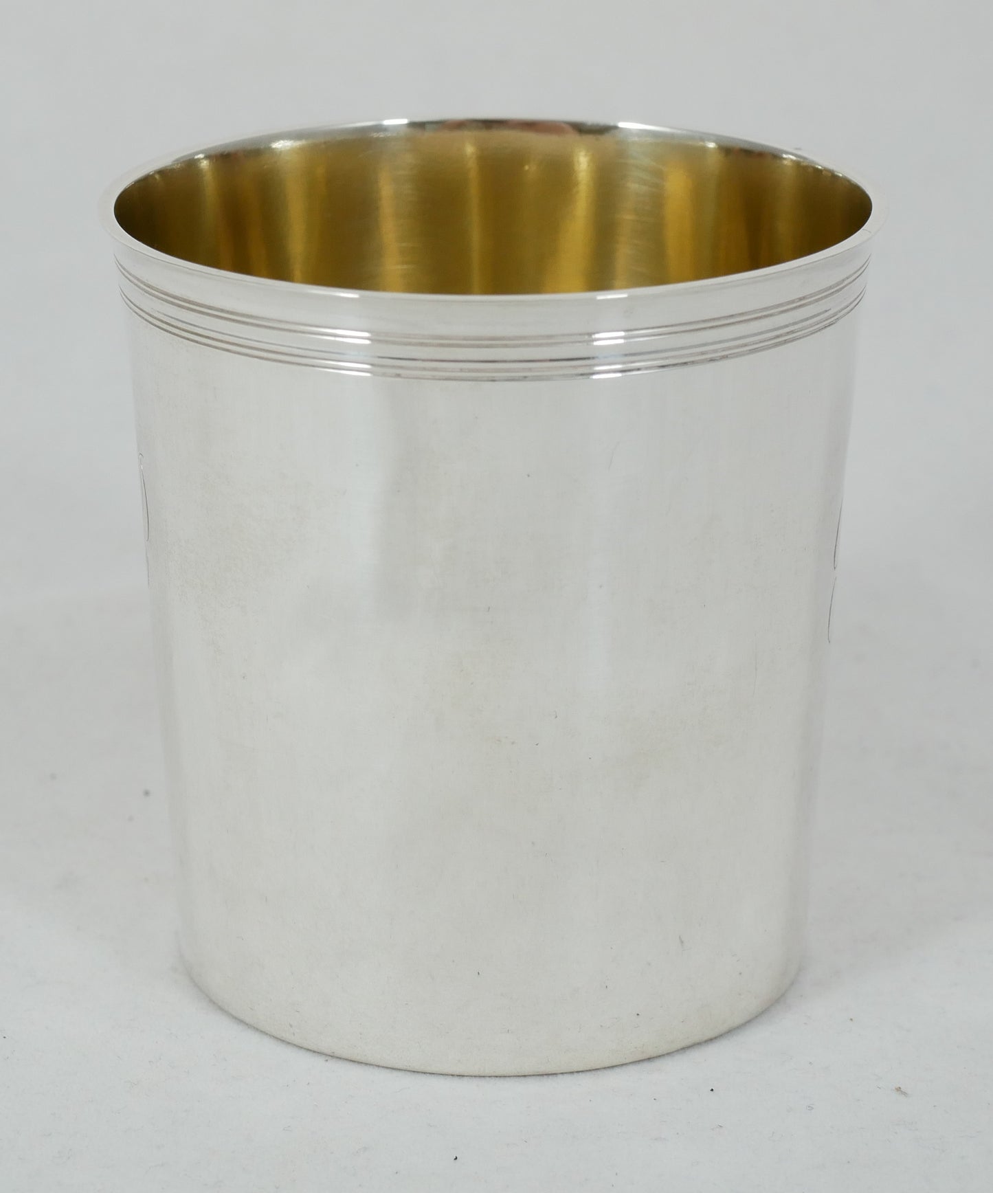 Antique Victorian 1872 Sterling Silver Beaker Water Christening Cup 200ml Gilt
