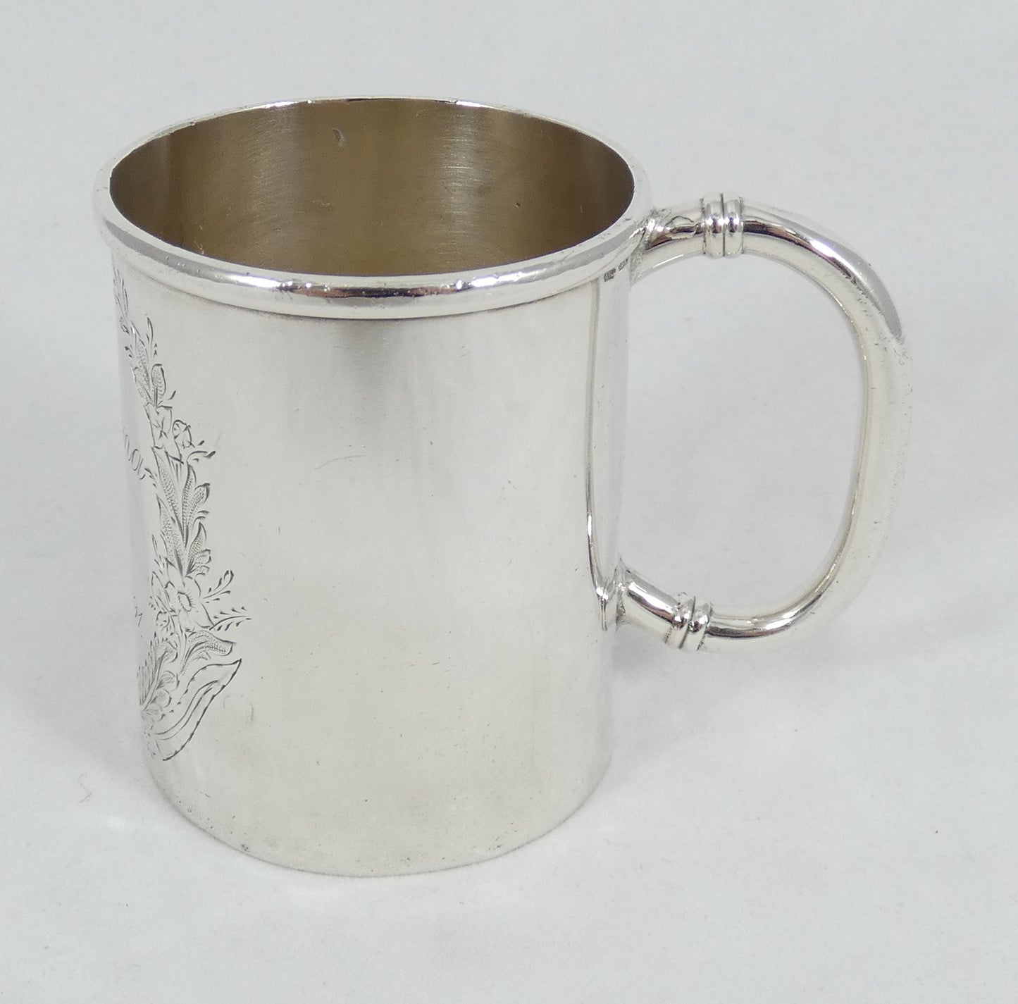 Antique Victorian 1891 Australian Sterling Silver Christening Mug Cup Tankard