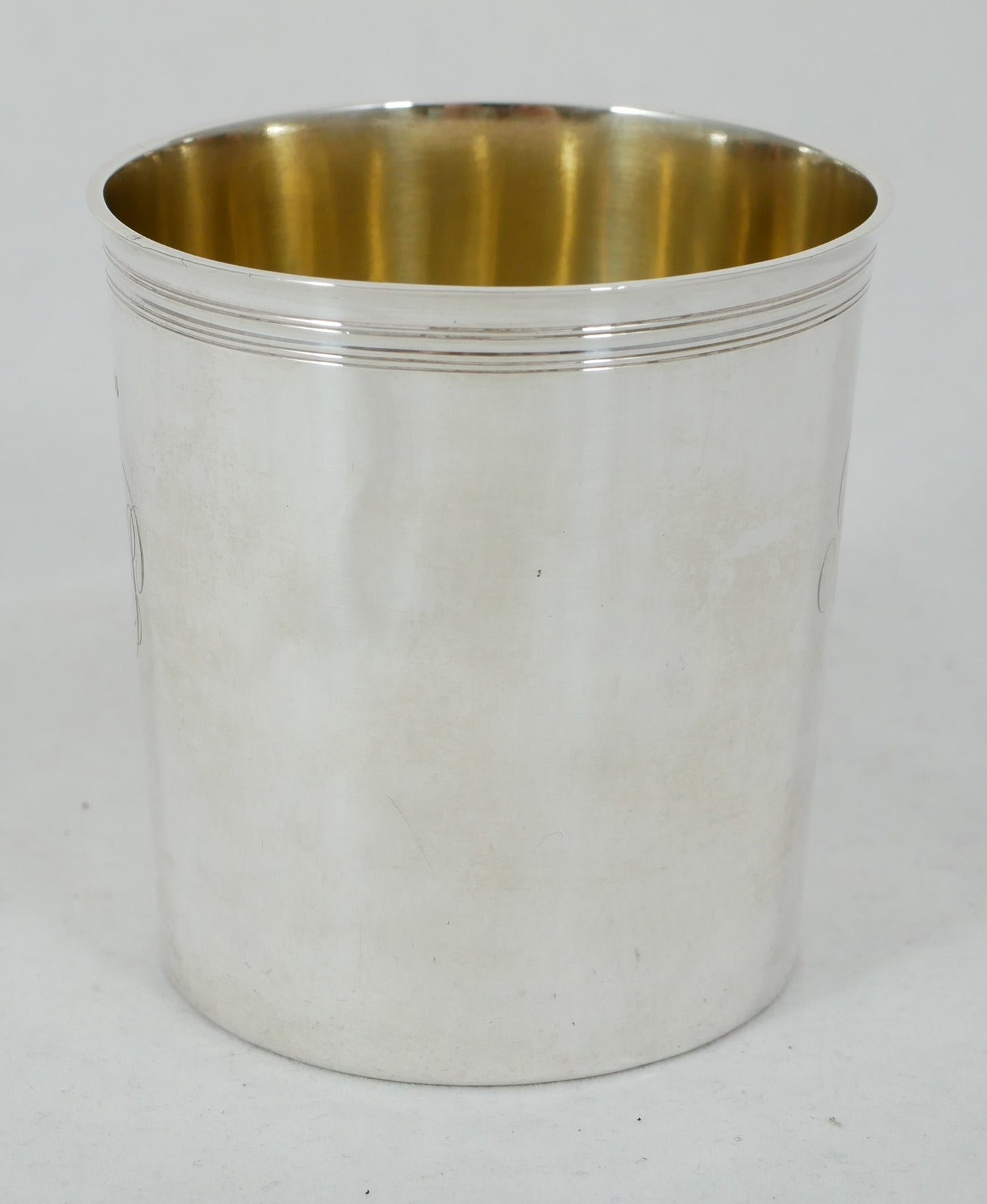 Antique Victorian 1872 Sterling Silver Beaker Water Christening Cup 200ml Gilt