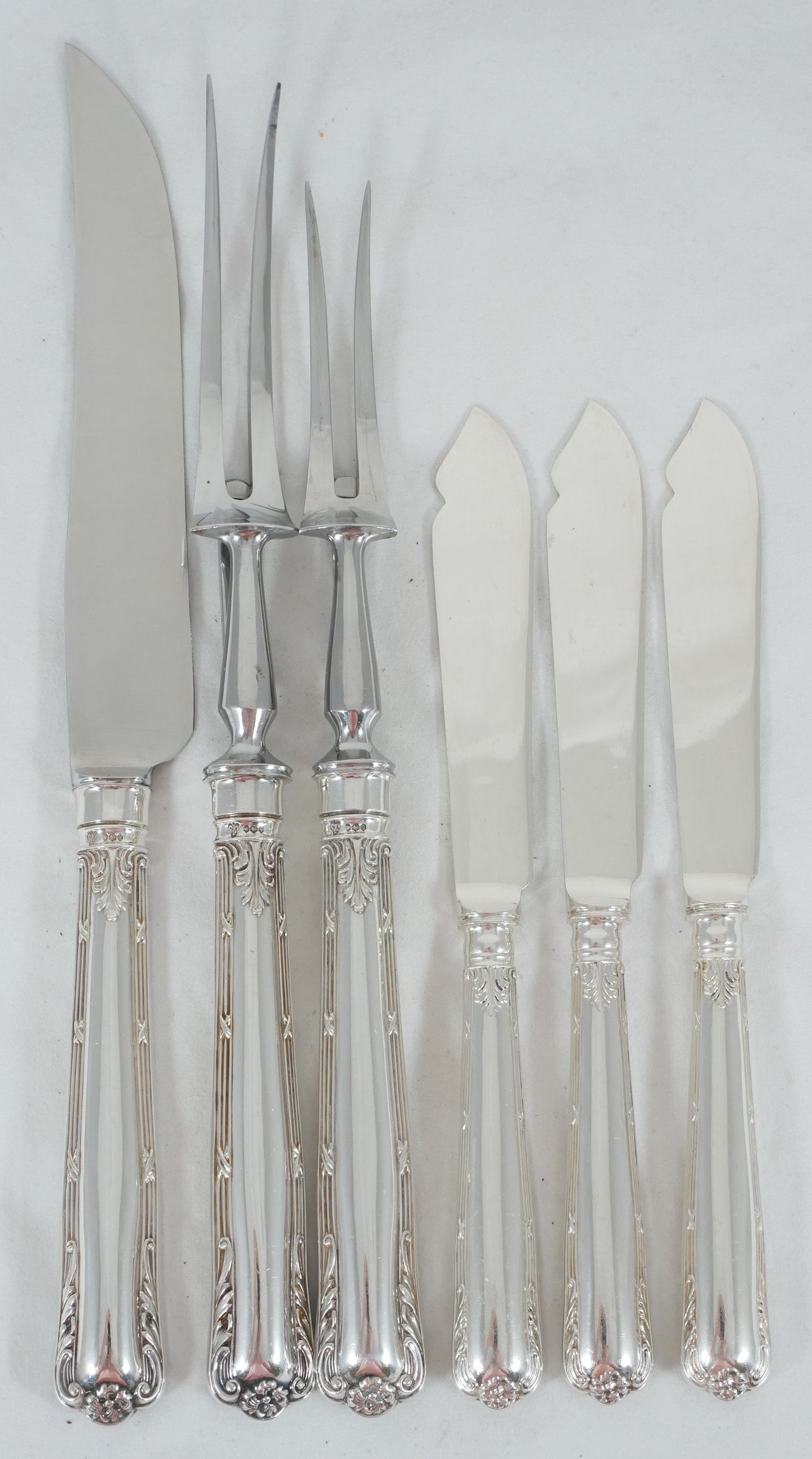 Antique Vintage 53pc 6pl Sterling Silver Marie Cutlery Set Fork Spoon Asprey CJV