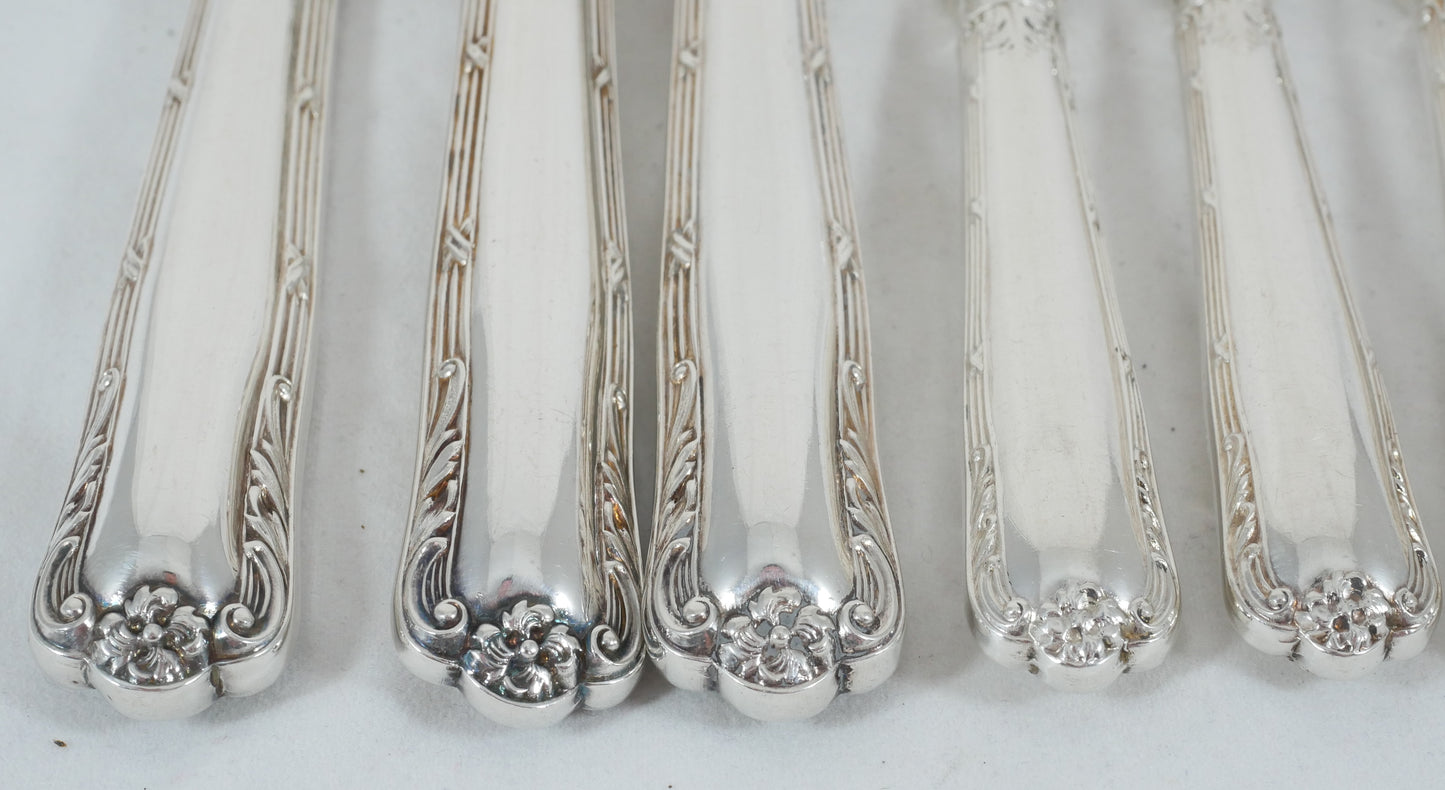 Antique Vintage 53pc 6pl Sterling Silver Marie Cutlery Set Fork Spoon Asprey CJV