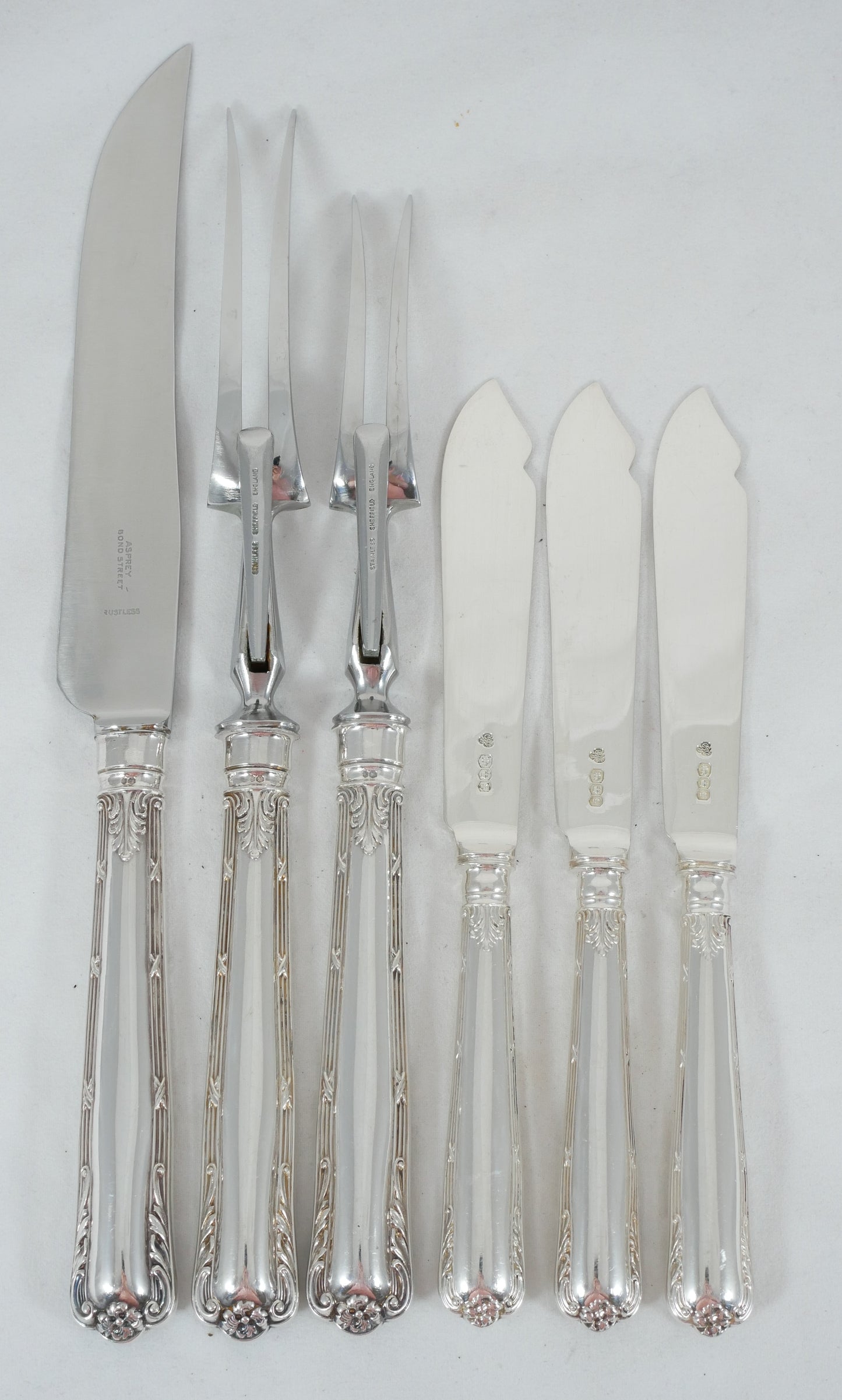 Antique Vintage 53pc 6pl Sterling Silver Marie Cutlery Set Fork Spoon Asprey CJV