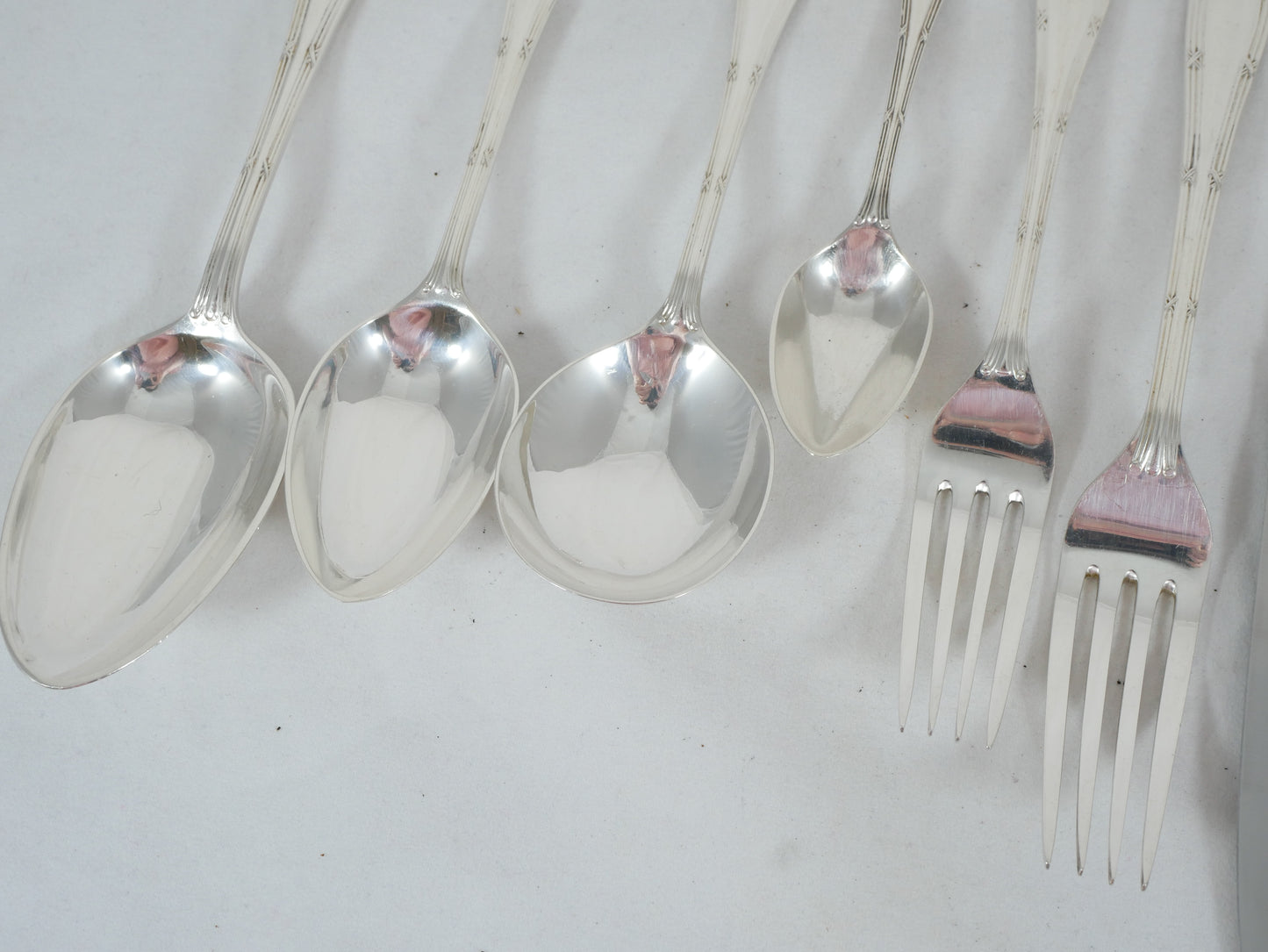 Antique Vintage 53pc 6pl Sterling Silver Marie Cutlery Set Fork Spoon Asprey CJV