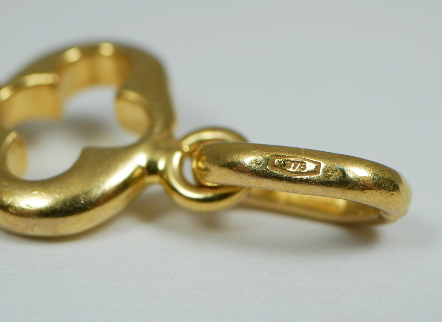 Italian Solid 9ct Yellow Gold 22mm Birthday Key Bracelet Charm Pendant 375 21st