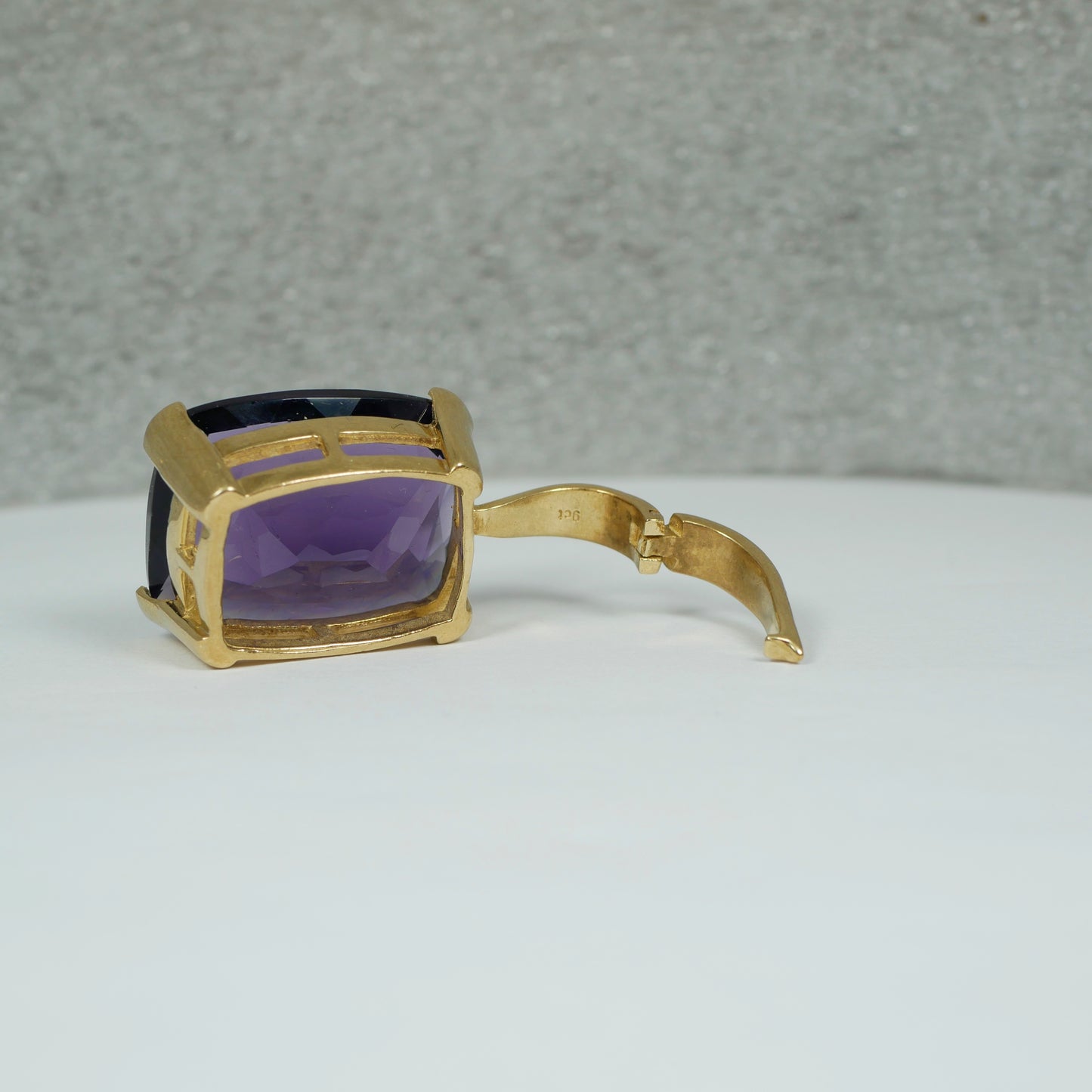 Solid 9ct Yellow Gold Cushion Cut Amethyst Enhancer Necklace Pendant