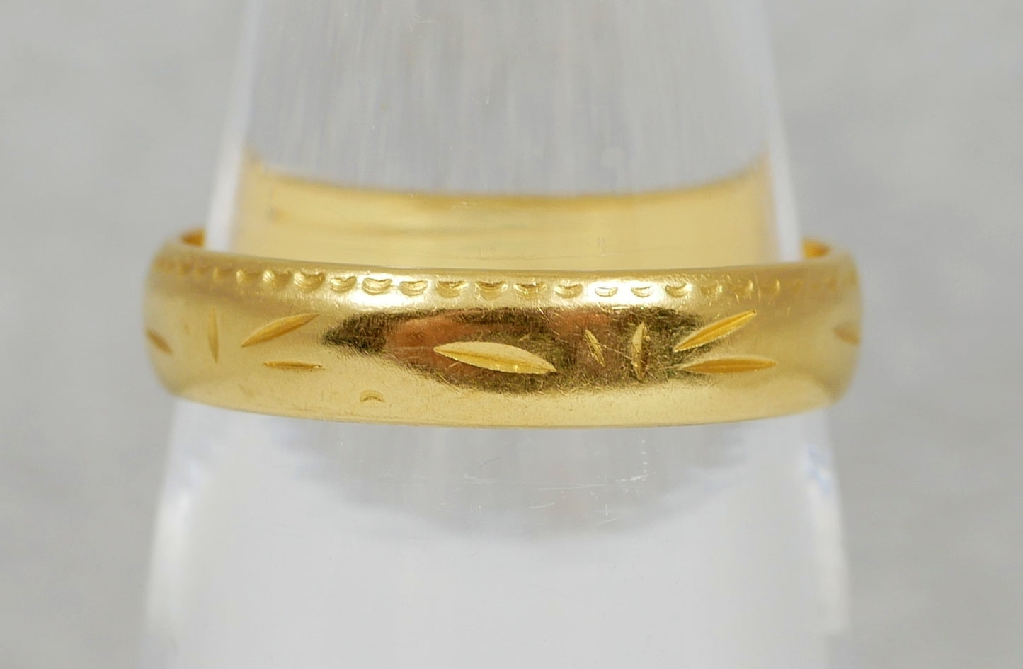 Vintage 1966 English Solid 22ct Yellow Gold 4mm Wedding Band Ring Size 6 L 51