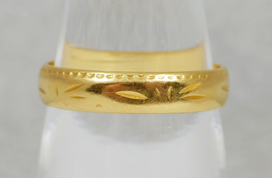 Vintage 1966 English Solid 22ct Yellow Gold 4mm Wedding Band Ring Size 6 L 51