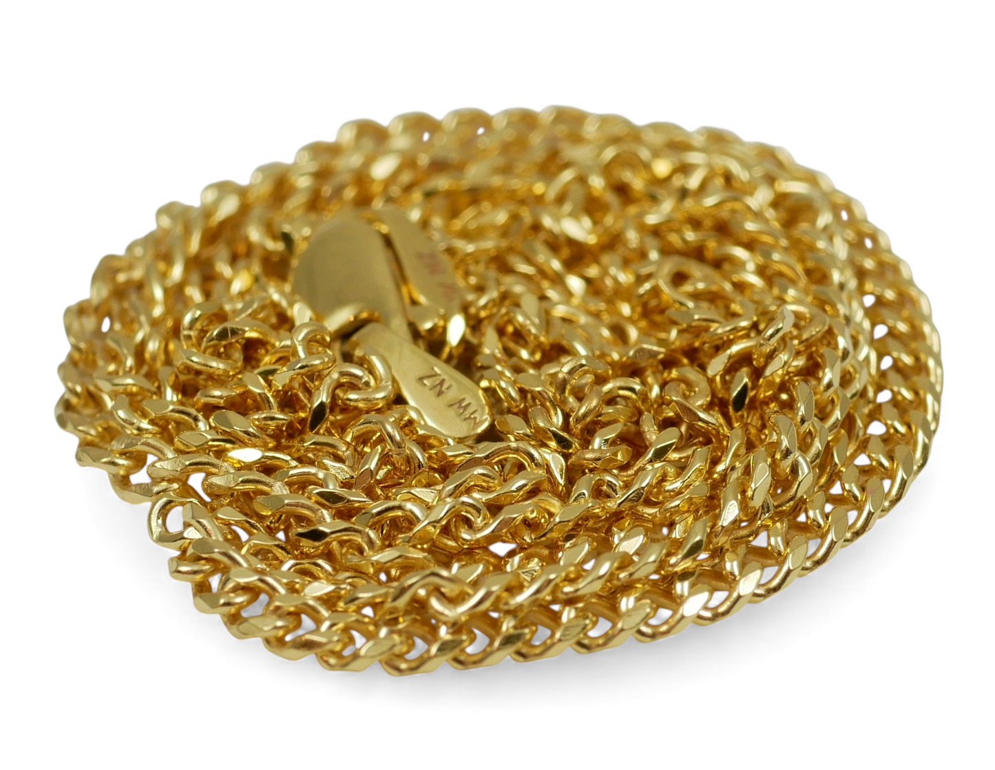 Solid 9ct Yellow Gold 2mm Flat Cuban Link 50cm 20" Necklace Chain Miami 5.3gm NZ