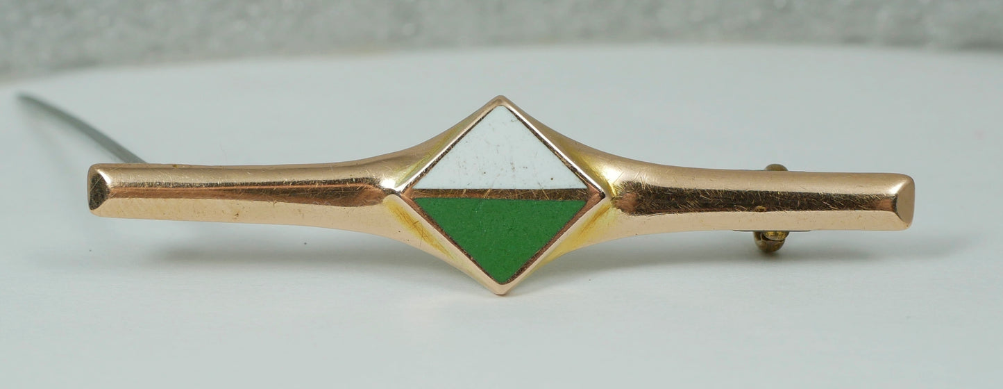 Antique WWI 9ct Gold AIF 20 Infantry Battalion Colour Patch Brooch Pin Australia