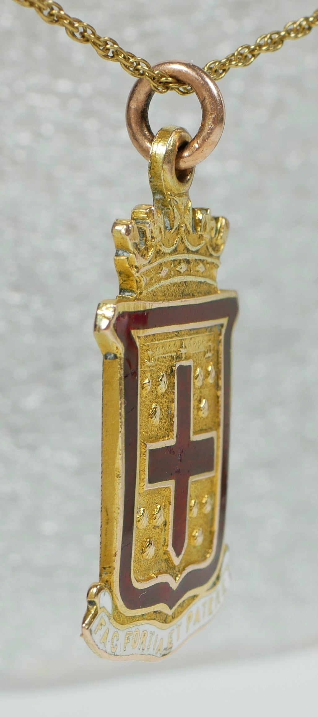 Antique Solid 9ct Yellow Gold Prince Alfred College Adelaide Pendant Medal Crest