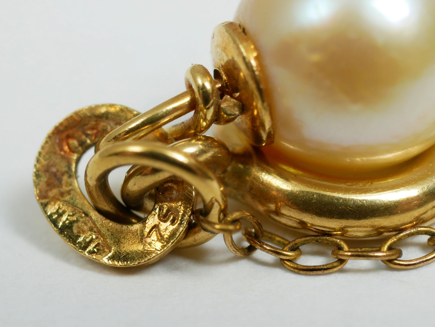 Vintage Italian Solid 18ct Yellow Gold 17.5cm 7.5" Turquoise & Pearl Bracelet