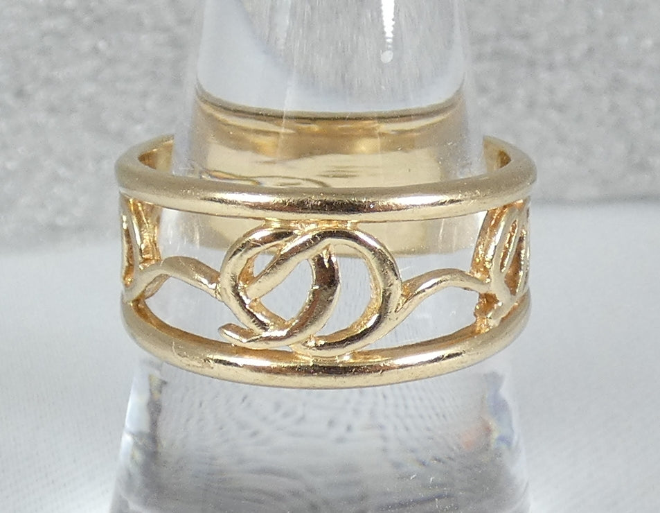 Australian Guild 9ct Yellow Gold Celtic 9mm Band Wedding Dress Ring Size 9 R 59