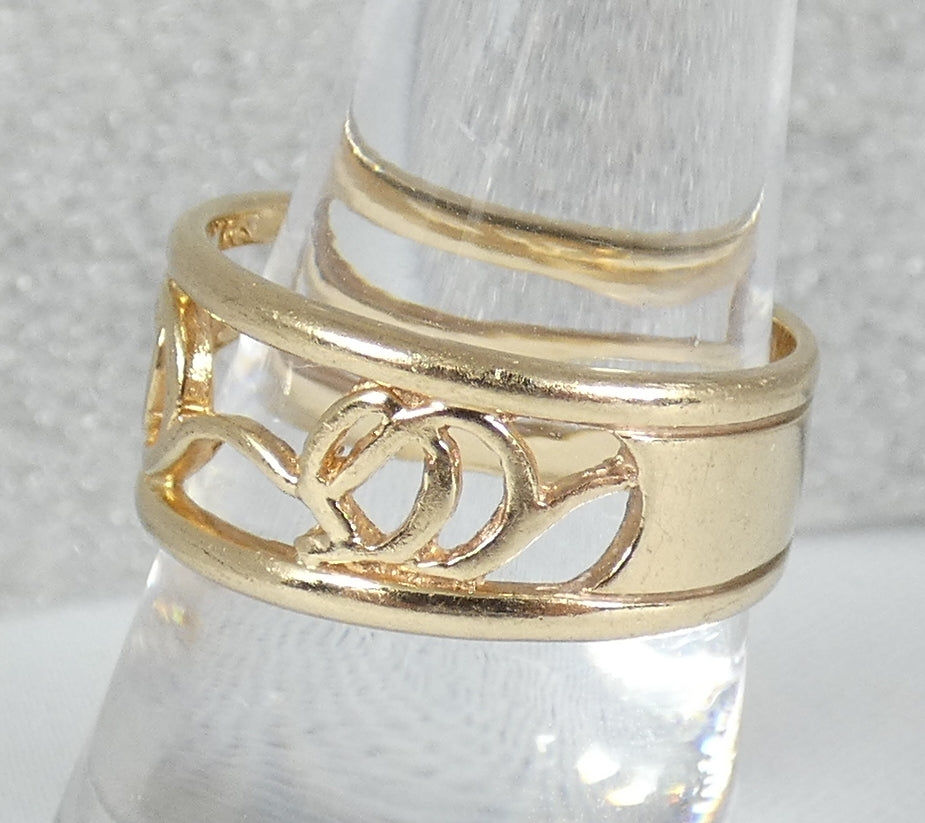 Australian Guild 9ct Yellow Gold Celtic 9mm Band Wedding Dress Ring Size 9 R 59