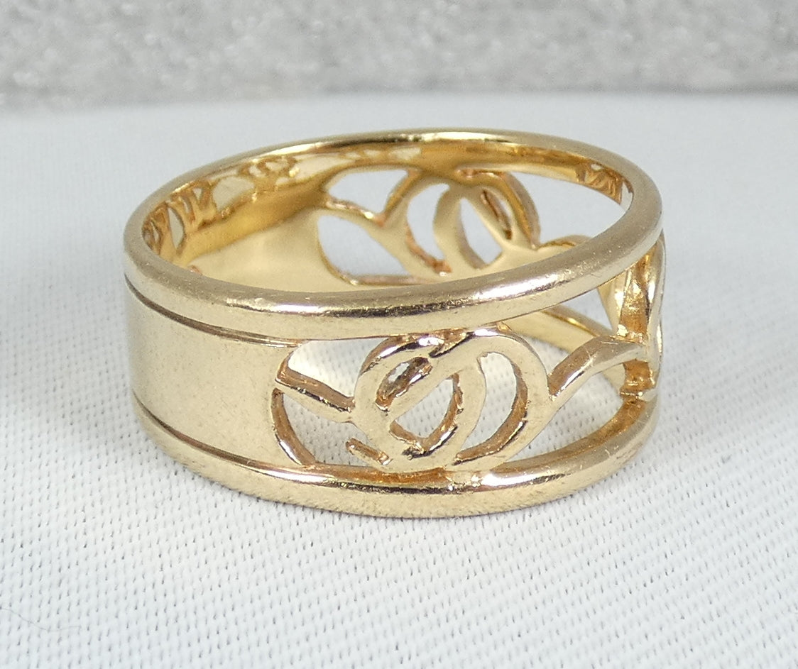 Australian Guild 9ct Yellow Gold Celtic 9mm Band Wedding Dress Ring Size 9 R 59