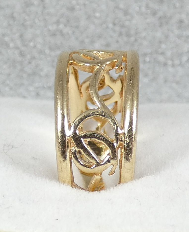Australian Guild 9ct Yellow Gold Celtic 9mm Band Wedding Dress Ring Size 9 R 59