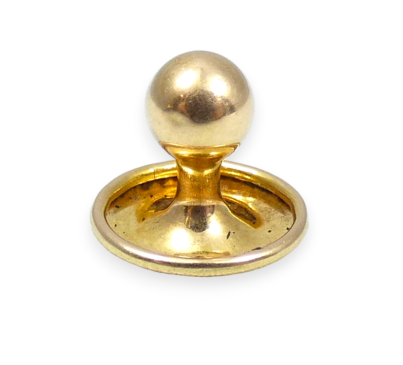 Antique Vintage Solid 9ct Yellow Gold 10mm Collar Dress Shirt Stud Button 375