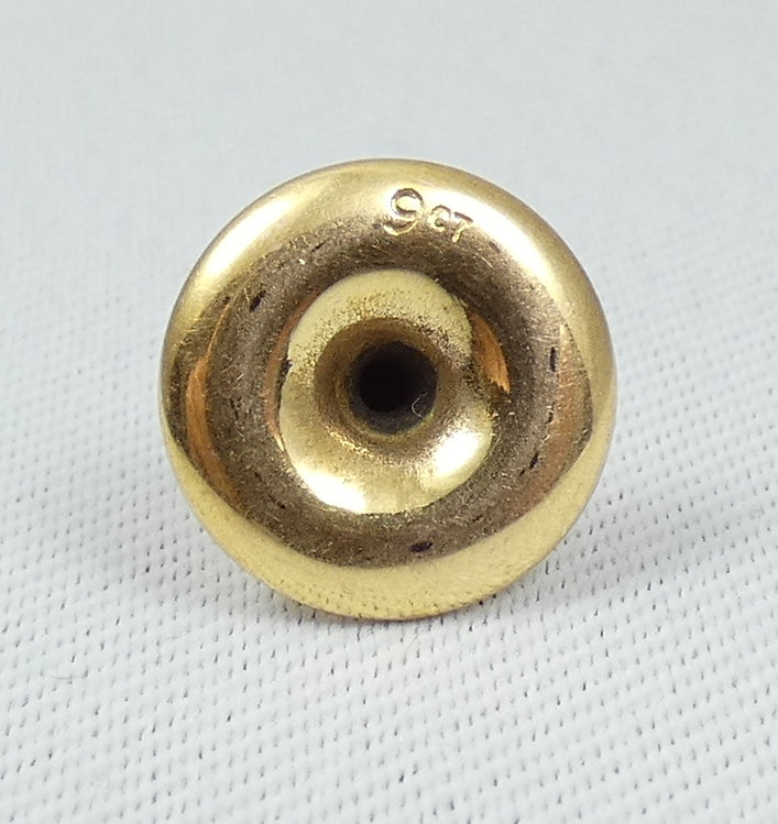Antique Vintage Solid 9ct Yellow Gold 10mm Collar Dress Shirt Stud Button 375