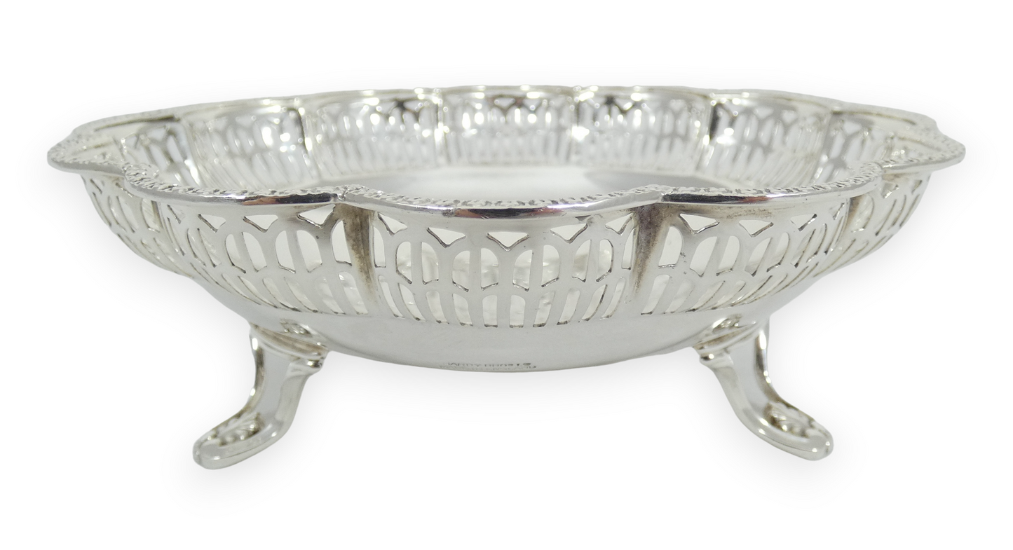 Antique Art Deco 1925 Sterling Silver 13cm Footed Bowl Bon Bon Serving Dish HB