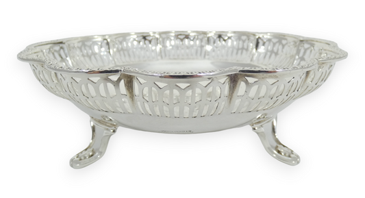 Antique Art Deco 1925 Sterling Silver 13cm Footed Bowl Bon Bon Serving Dish HB