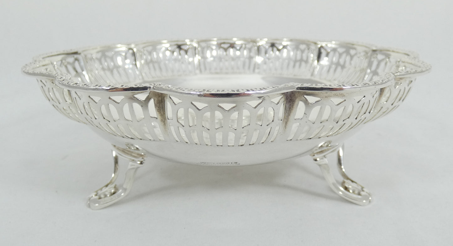 Antique Art Deco 1925 Sterling Silver 13cm Footed Bowl Bon Bon Serving Dish HB