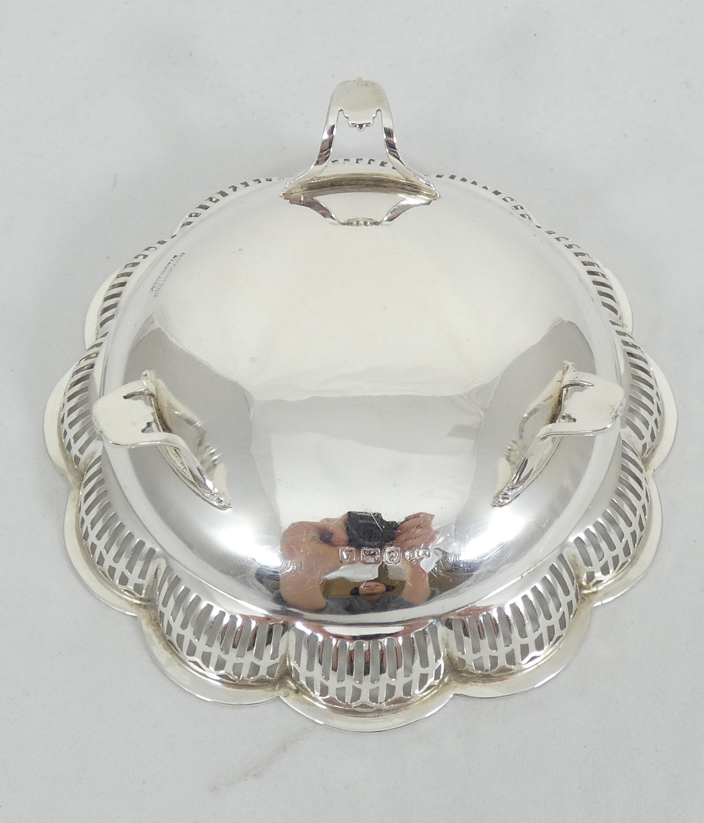 Antique Art Deco 1925 Sterling Silver 13cm Footed Bowl Bon Bon Serving Dish HB
