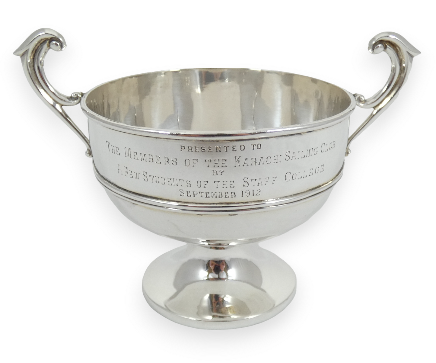 Antique Edwardian 1912 Peter Orr Sterling Silver Trophy Bowl Colonial Indian 12