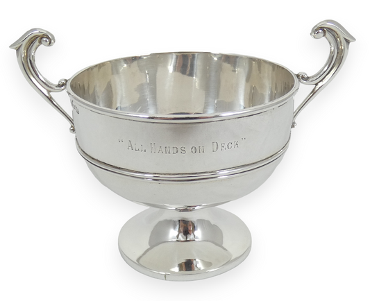 Antique Edwardian 1912 Peter Orr Sterling Silver Trophy Bowl Colonial Indian 12