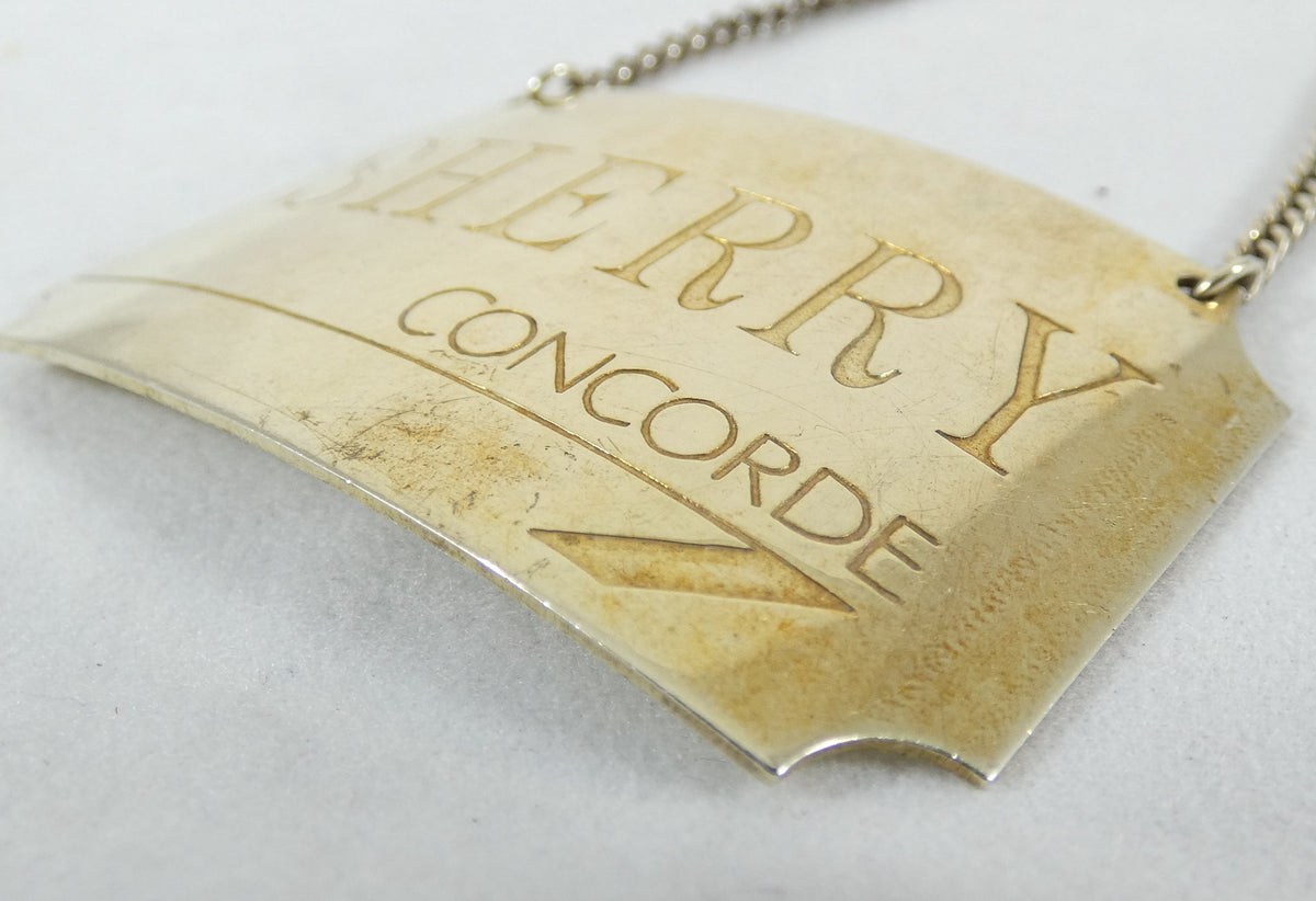 Vintage 1986 Concorde Gilt Sterling Silver Sherry Decanter Label Spiri ...