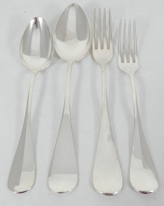 Antique German Solid 800 Silver 12pc 2pl Cutlery Set Knife Fork Spoon Sterling